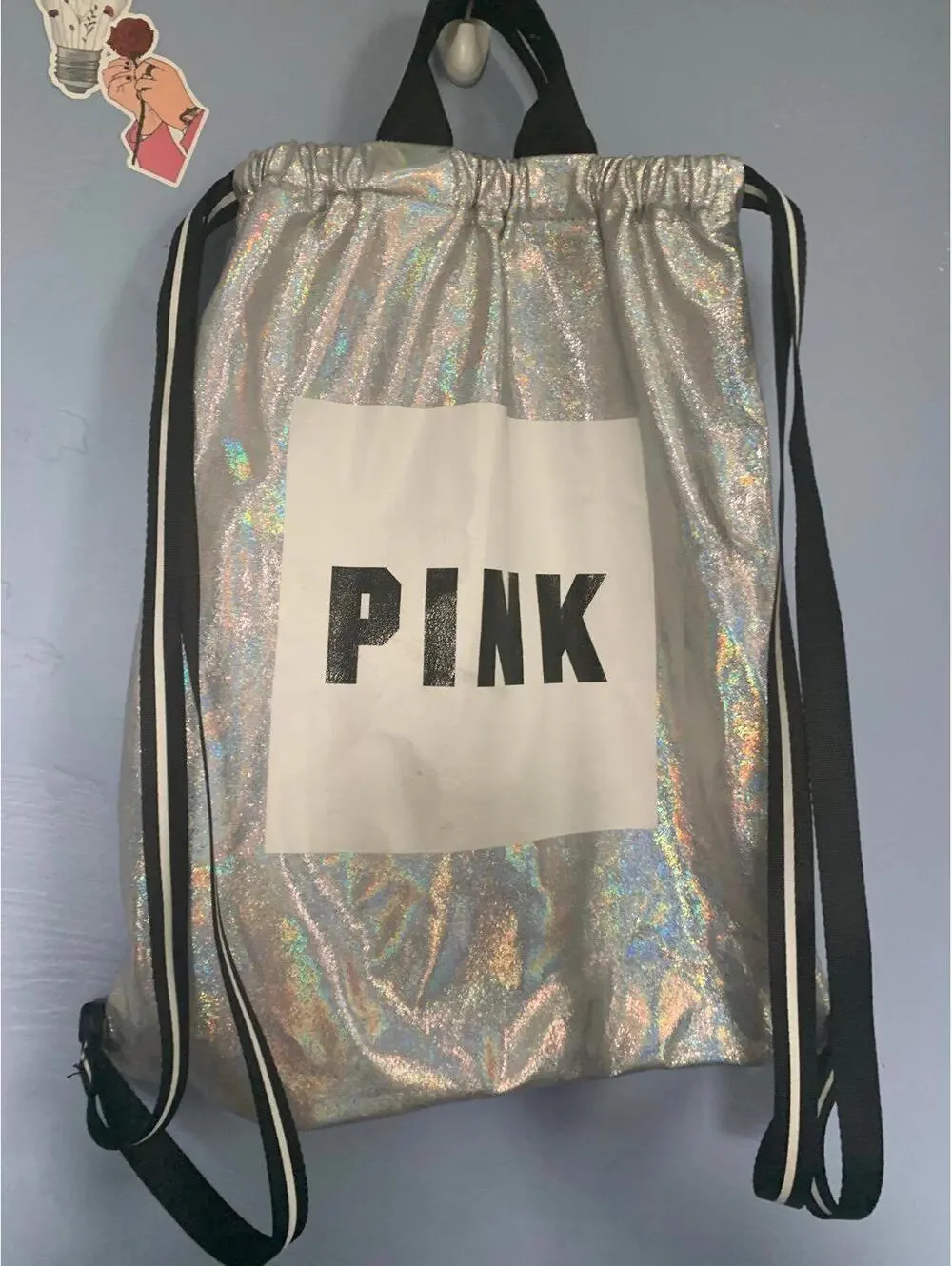 PINK Victoria Secret Drawstring Backpack: Great Overall Used Condition